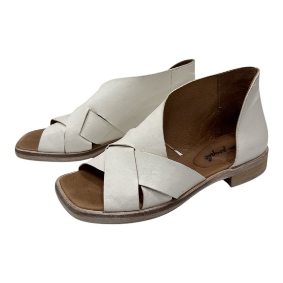 FREE PEOPLE Sun Valley Leather Open-toe D'orsay Sandals in White Size 36 US 5.5 - Picture 8 of 12